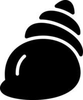 A black and white icon of a shell vector