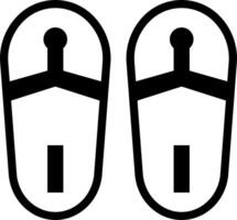 Two black and white flip flops with a white background vector