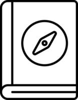 A black and white image of a compass on a book vector