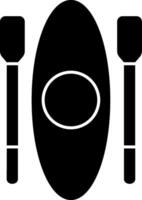 A black and white image of a paddle and spoon vector