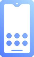 A blue and white phone icon with a circle in the middle vector
