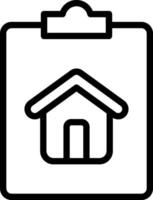 Clipboard icon with house and house icon vector