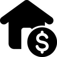 A house with a dollar sign and a dollar coin vector