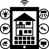 A smartphone with a house and other icons vector