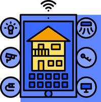 Home automation with smart devices vector