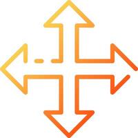 An orange and yellow arrow pointing to the right vector
