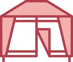 A tent with a door and a window vector