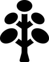 A black and white tree with four branches vector