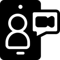 A black and white image of a phone with a person on it vector