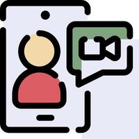 A person is talking to someone on a phone vector