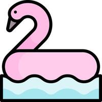 A pink swan floating in the water vector