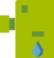 A green water heater with a drop of water vector