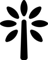 A black and white palm tree icon vector