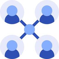 A group of people connected by a circle vector