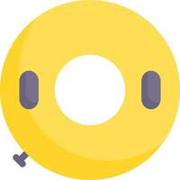 A yellow life preserver with two holes vector