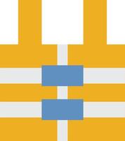 A yellow and blue vest with a blue stripe vector