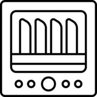A black and white image of a stove with four burners vector