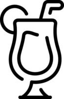 A black and white outline of a drink with a straw vector