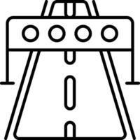 A black and white line drawing of a bridge vector