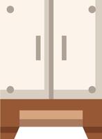 A cabinet with two doors and a drawer vector