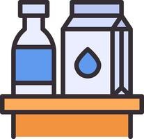 A bottle of milk and a box of cereal vector