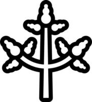 A black and white cross with leaves vector