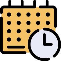 A calendar and clock icon on a white background vector
