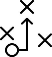 A black and white icon of a football field vector