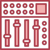 A red and white icon of a mixer vector