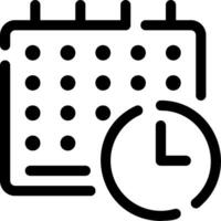 A calendar and clock icon on a white background vector