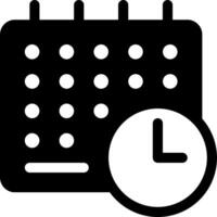 Calendar icon with clock and calendar vector
