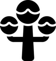 A black and white image of a tree with three balls vector