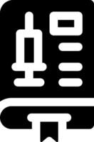 A black and white icon of a book vector