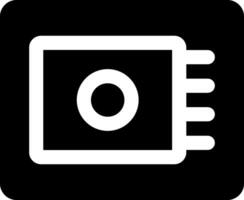 A black and white icon of a computer vector