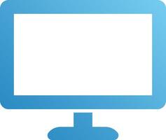 A computer monitor with a blue background vector