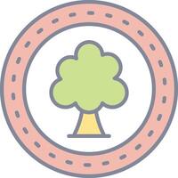 A tree in a circle with a road around it vector