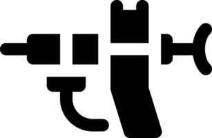 A black and white icon of a gun vector