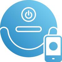 A blue circle with a smiley face and a phone vector