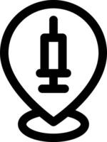 A syringe with a needle on top of a map vector