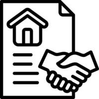 A handshake and a house icon vector