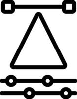 A triangle with a line connecting it to a line vector