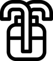 A black and white logo of a bottle with two handles vector