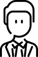 A black and white icon of a man with a tie vector