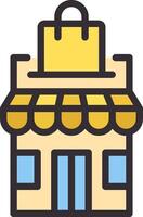 A store icon with a bag on top vector