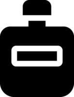 A black and white image of a perfume bottle vector