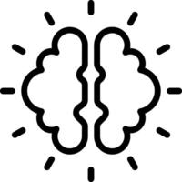 A black and white image of a brain vector