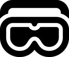 A black and white image of goggles vector