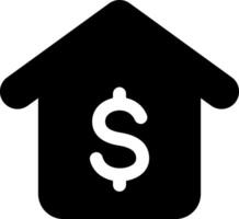 A black and white house with a dollar sign inside vector
