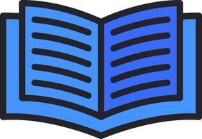 A blue open book icon on a white background vector
