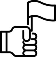 A hand holding a flag and waving it vector